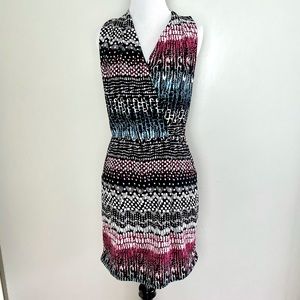Adelyn Rae Black, White, Pink & Blue Sleeveless Mini Dress